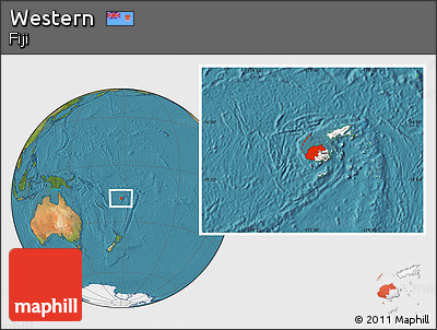 Satellite Location Map of Western, highlighted country