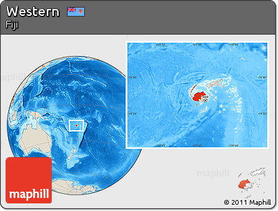 Shaded Relief Location Map of Western