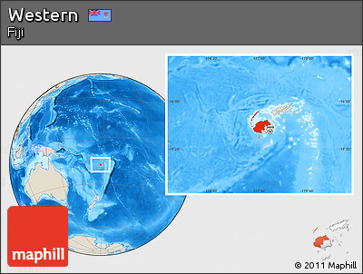 Shaded Relief Location Map of Western