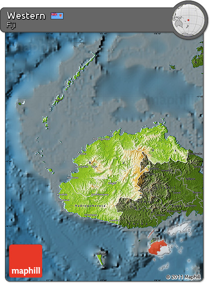 Physical Map of Western, darken