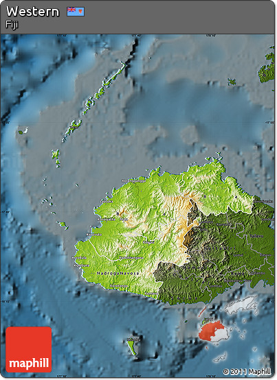 Physical Map of Western, darken