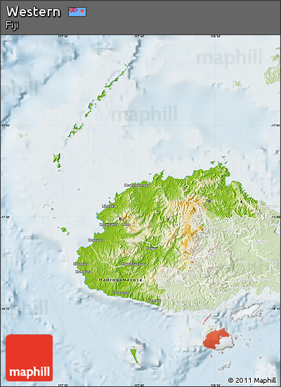 Physical Map of Western, lighten