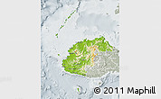 Physical Map of Western, lighten, semi-desaturated