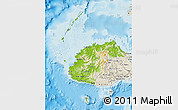 Physical Map of Western, shaded relief outside