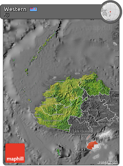 Satellite Map of Western, desaturated