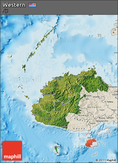 Satellite Map of Western, shaded relief outside