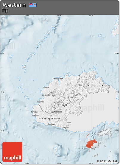 Silver Style Map of Western, single color outside