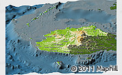 Physical Panoramic Map of Western, darken