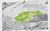 Physical Panoramic Map of Western, desaturated