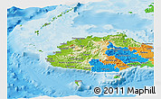 Physical Panoramic Map of Western, political outside