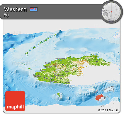 Physical Panoramic Map of Western, single color outside