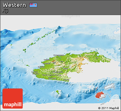 Physical Panoramic Map of Western, single color outside