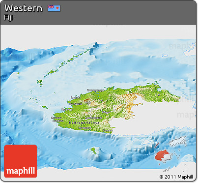 Physical Panoramic Map of Western, single color outside