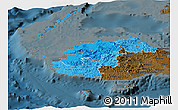 Political Shades Panoramic Map of Western, darken