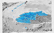 Political Shades Panoramic Map of Western, desaturated