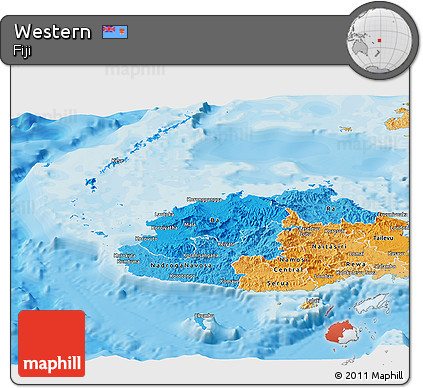 Political Shades Panoramic Map of Western