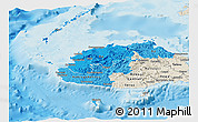 Political Shades Panoramic Map of Western, shaded relief outside