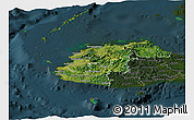 Satellite Panoramic Map of Western, darken