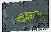 Satellite Panoramic Map of Western, darken, semi-desaturated