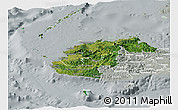 Satellite Panoramic Map of Western, lighten, semi-desaturated