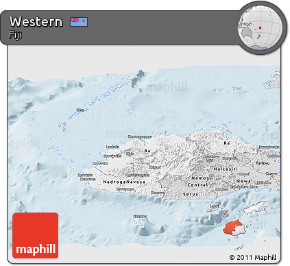 Silver Style Panoramic Map of Western