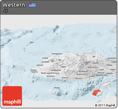 Silver Style Panoramic Map of Western