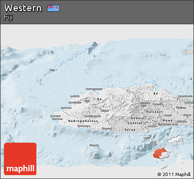 Silver Style Panoramic Map of Western