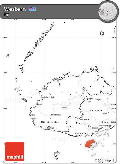 Blank Simple Map of Western