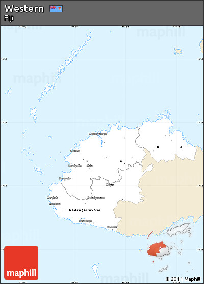 Classic Style Simple Map of Western, single color outside