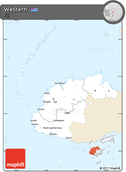 Classic Style Simple Map of Western, single color outside
