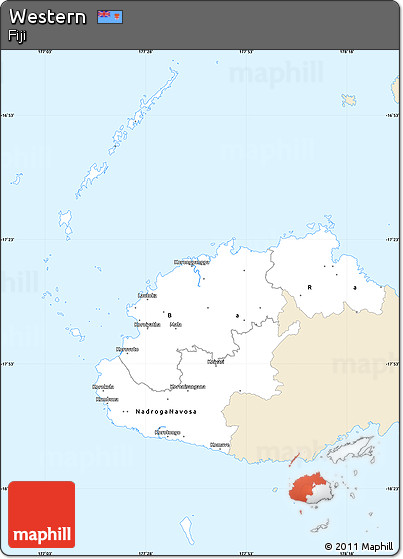 Classic Style Simple Map of Western, single color outside