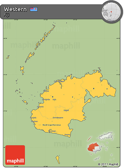 Savanna Style Simple Map of Western, cropped outside