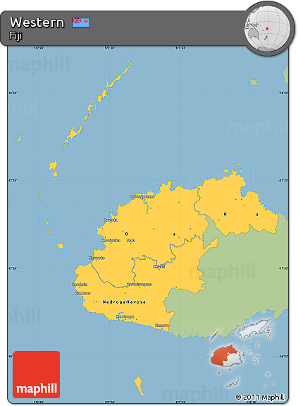 Savanna Style Simple Map of Western, single color outside