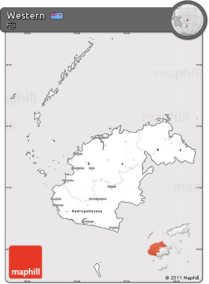 Silver Style Simple Map of Western, cropped outside