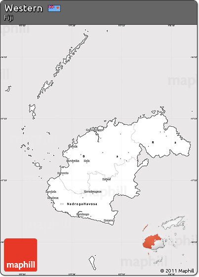 Silver Style Simple Map of Western, cropped outside
