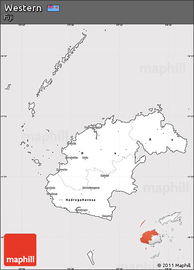 Silver Style Simple Map of Western, cropped outside