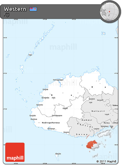 Silver Style Simple Map of Western