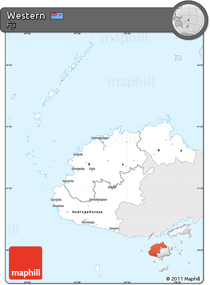 Silver Style Simple Map of Western, single color outside