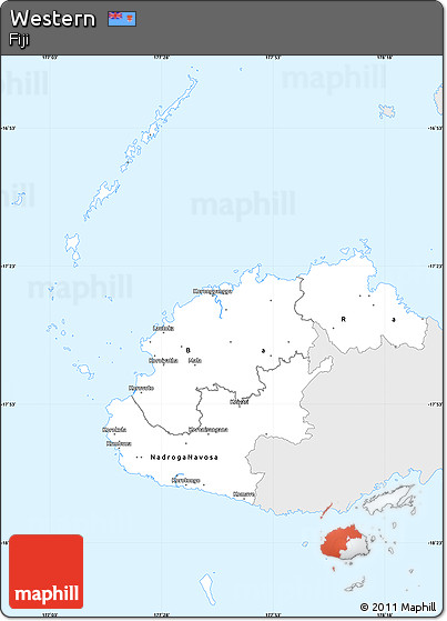 Silver Style Simple Map of Western, single color outside