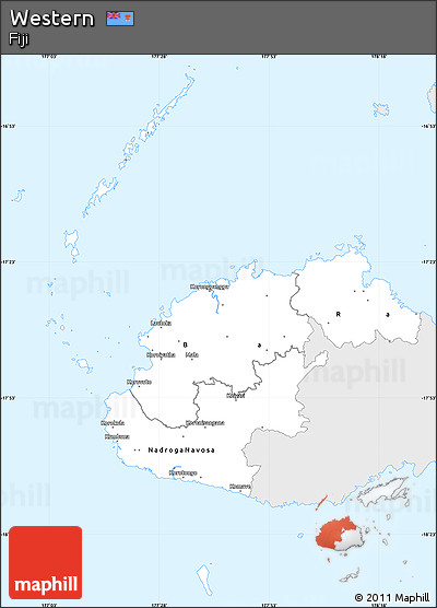 Silver Style Simple Map of Western, single color outside