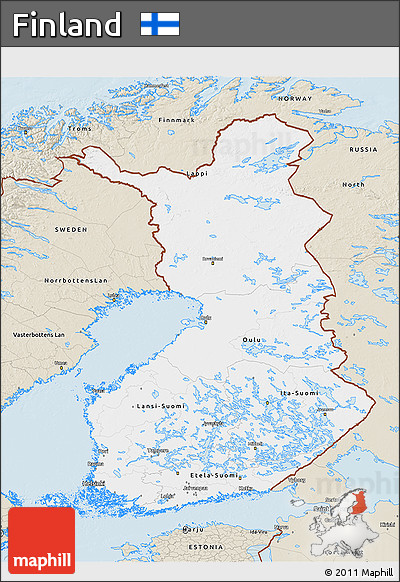 Classic Style 3D Map of Finland