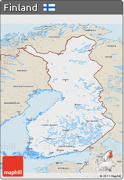 Classic Style 3D Map of Finland