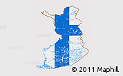Flag 3D Map of Finland, flag rotated