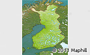 Physical 3D Map of Finland, satellite outside