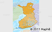 Political Shades 3D Map of Finland, lighten, land only