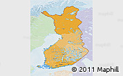 Political Shades 3D Map of Finland, lighten