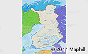 Shaded Relief 3D Map of Finland, political shades outside