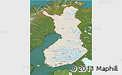 Shaded Relief 3D Map of Finland, satellite outside