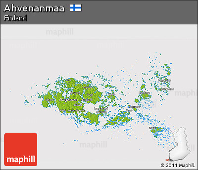 Physical 3D Map of Ahvenanmaa, cropped outside