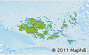 Physical 3D Map of Ahvenanmaa, single color outside